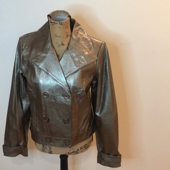 Spiegel Jackets & Blazers - Spiegel Metallic Leather Jacket